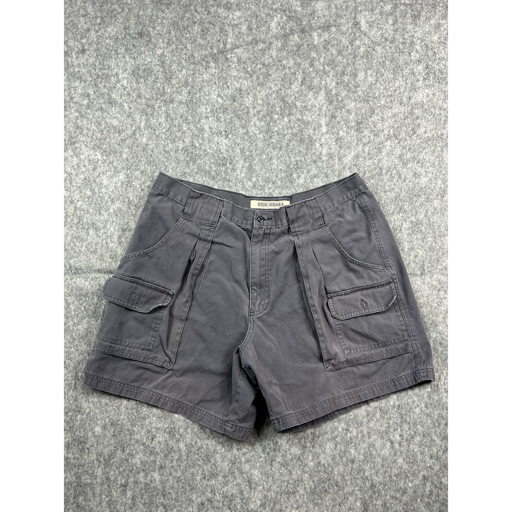 High Sierra Mens Navy Gray Cotton Cargo Shorts Casual/Outdoor/Hiking Size 38
